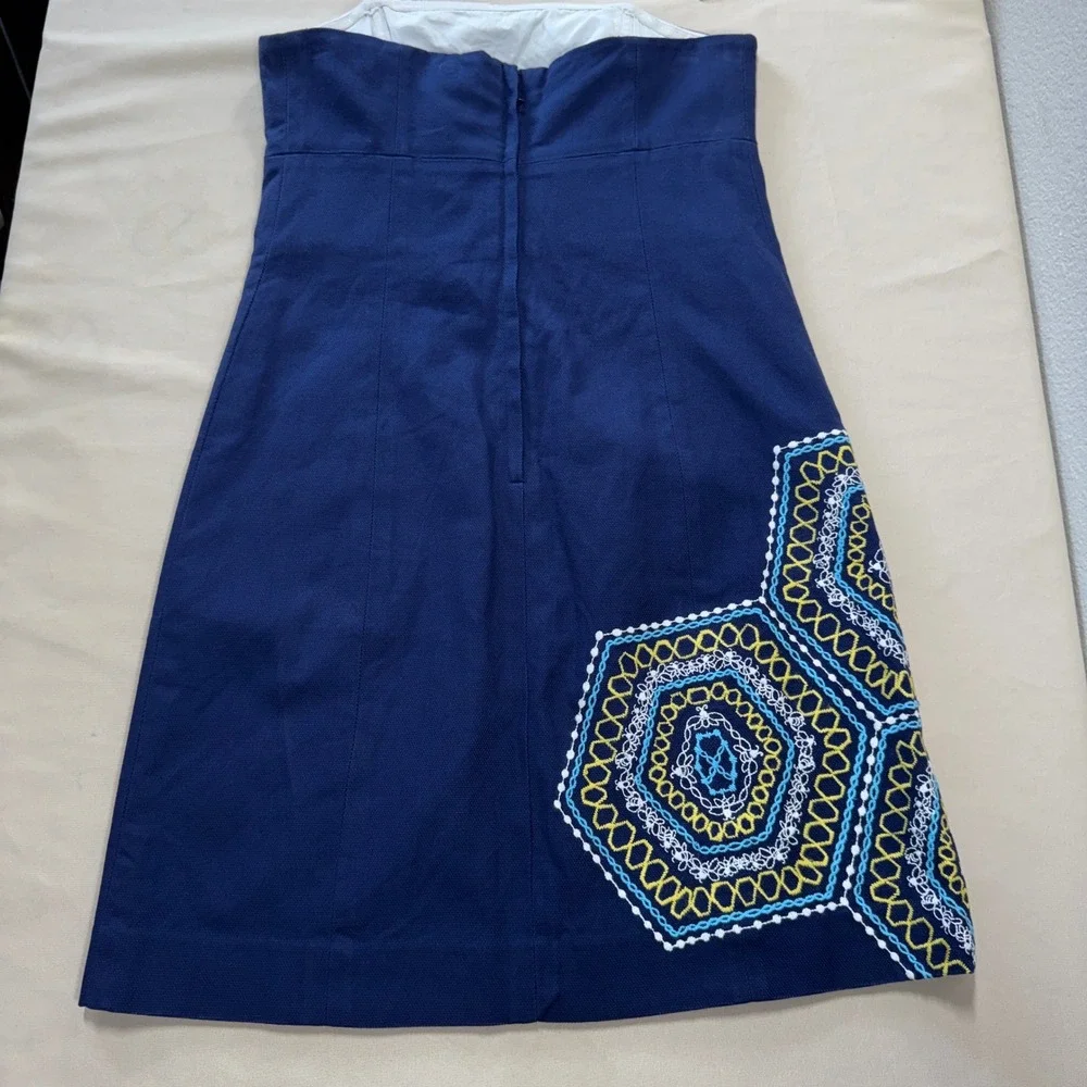Lilly Pulitzer Honeycomb Home Bowen Embroidered Strapless Dress Size 4 Classic - Picture 8 of 16